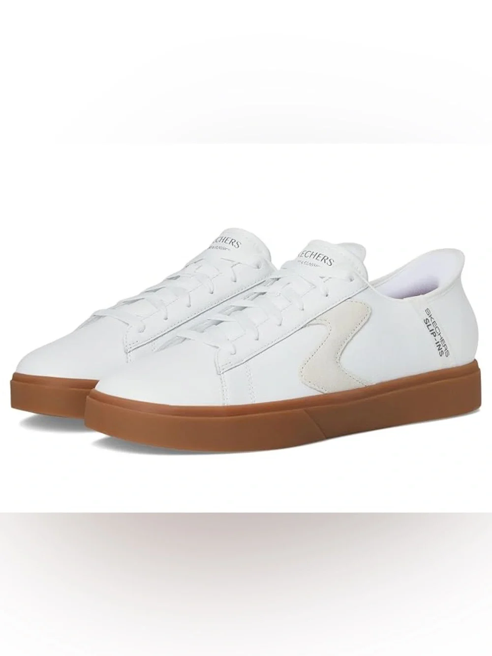 SKECHERS Eden LX Strando Hands-Free Slip-ins Lace-Up Sneakers White 8.5 Wide
